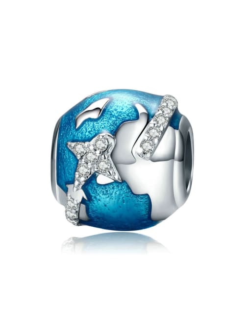 Blue 925 silver round the world charms