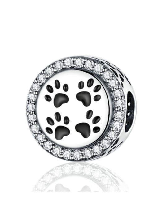 Jare 925 silver cute paw print charms
