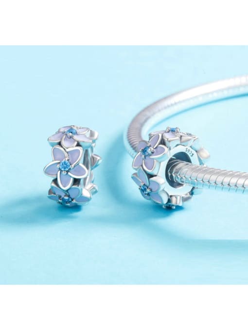 Jare 925 silver romantic flower charms 2