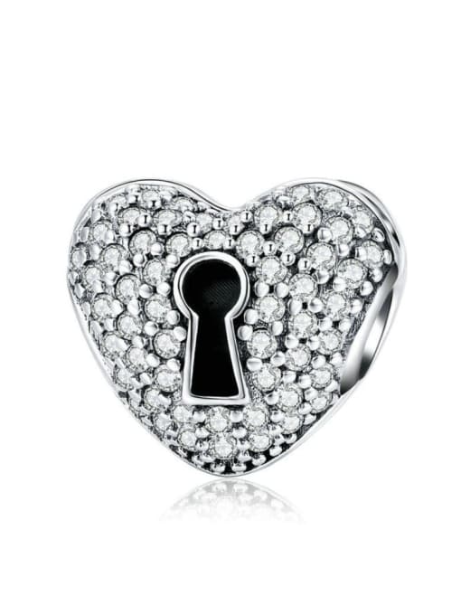 Jare 925 silver heart lock charms