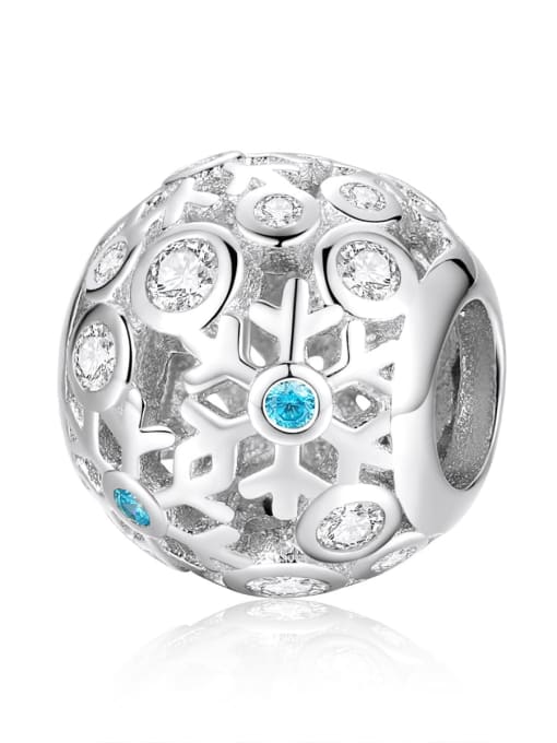 SCC988 925 silver cute snowflake charms