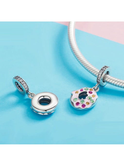 Jare 925 silver cute donut charms 2