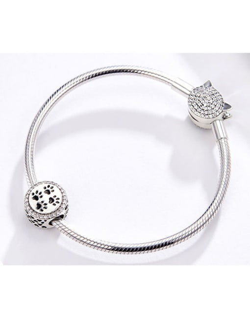 Jare 925 silver cute paw print charms 2