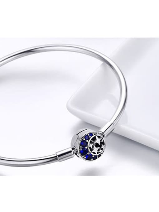 Jare 925 Silver Star Moon Chain Bracelet 2