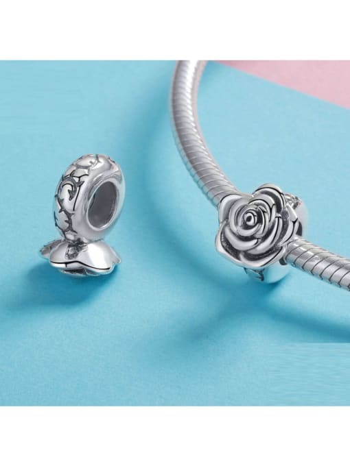 Jare 925 silver romantic flower charms 2