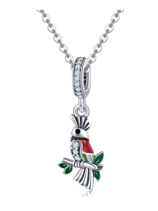 Pendant single chain 925 Silver Cute Parrot charms
