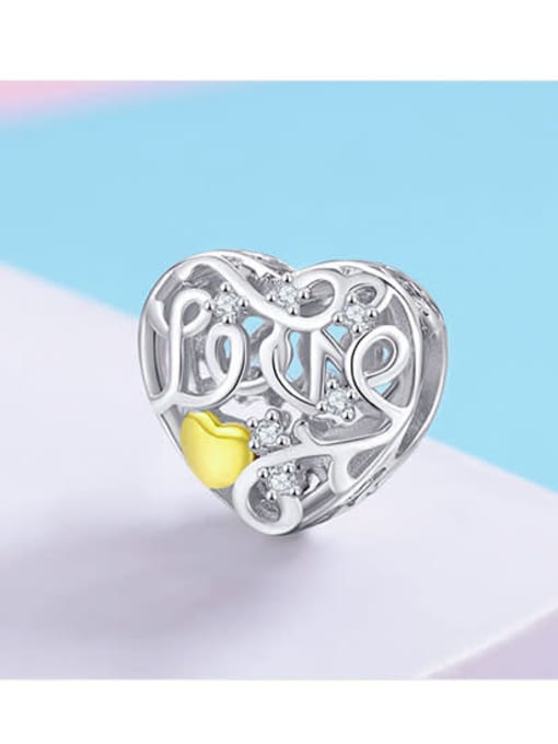 Jare 925 silver cute heart charms 2