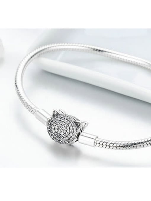 Jare 925 silver cute cat Chain Bracelet 2