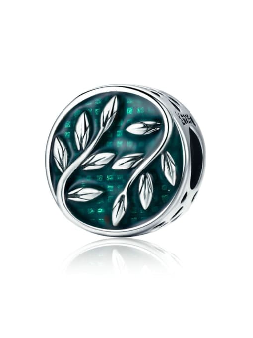 Jare 925 silver green leaf charms 0