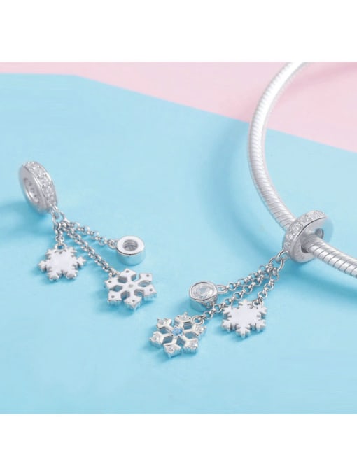 Jare 925 silver snowflake charms 2
