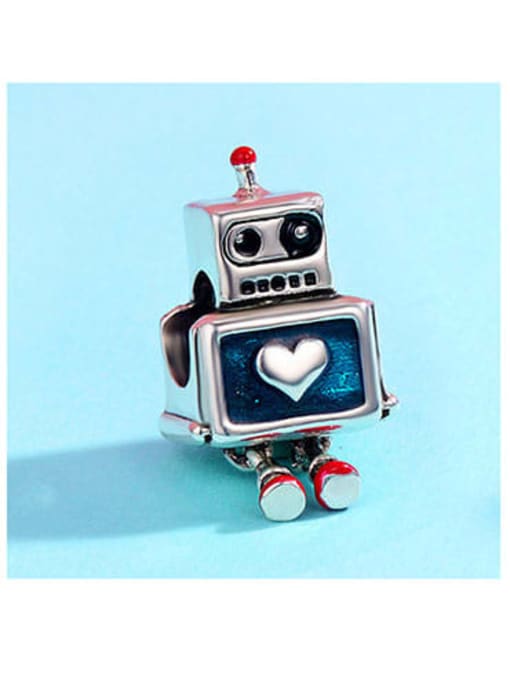 Jare 925 silver cute robotic charms 1