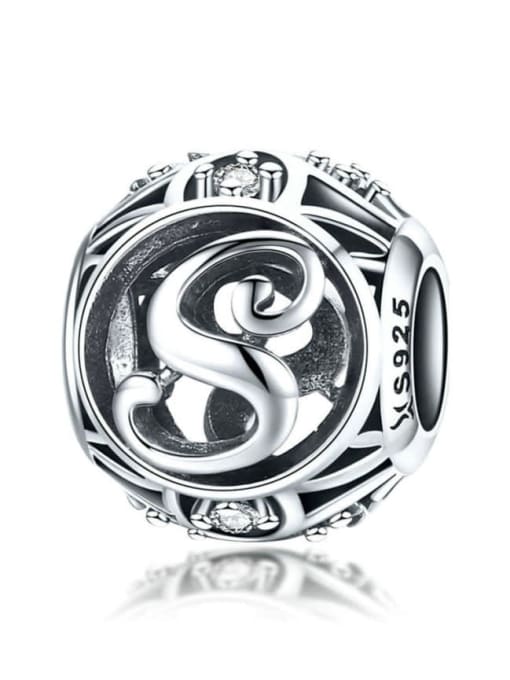 S 925 silver letter charms