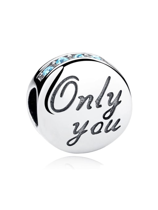 Only you (blue drill) 925 silver letter charms