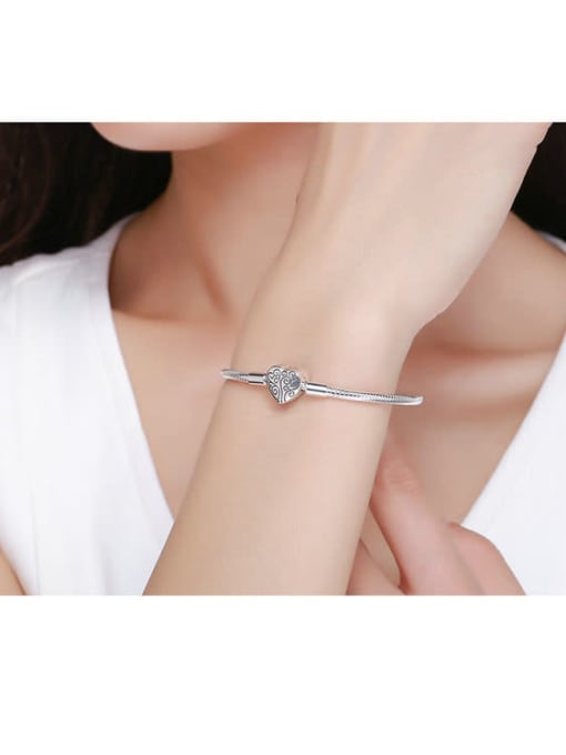 Jare 925 silver cute heart Chain Bracelet 1