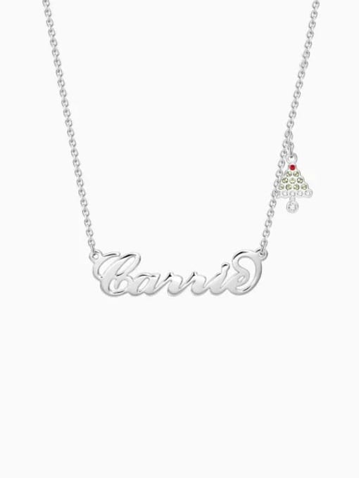 Lian Customize Christmas Tree Name Necklace Silver 0