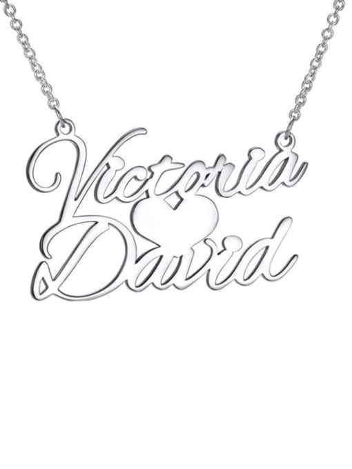 Lian Custom Sweet Love Personalized Name Necklace silver