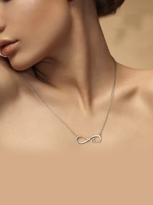 Lian Customize  Silver Infinity Name Necklace 1