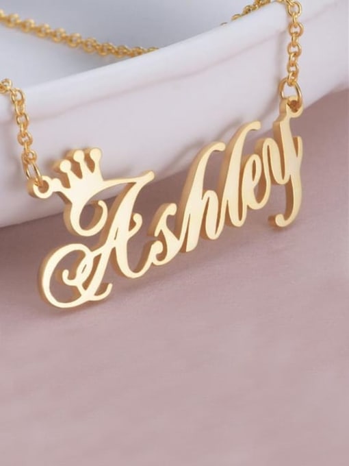 Lian Ashley style Personalized Name Crown Necklace Silver 2