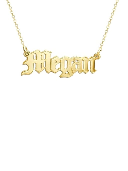 18K Gold Plated Megan style Personalized old english Name Necklace