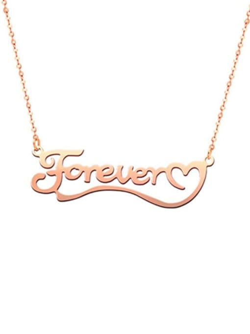 18K Rose Gold Plated Love You Forever Personalized Classic Name silver
