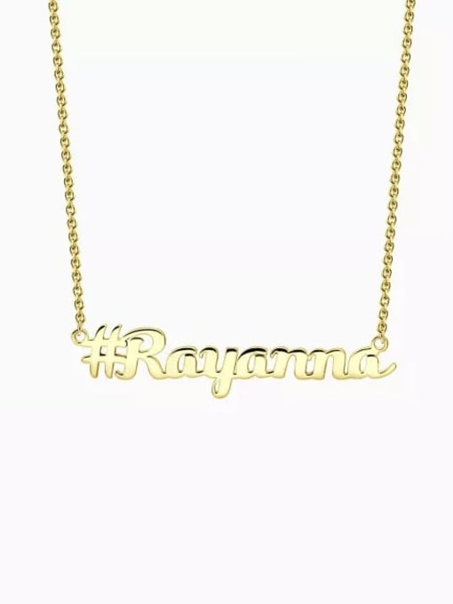 18K Gold Plated Customized Silver Hashtag Name Necklace