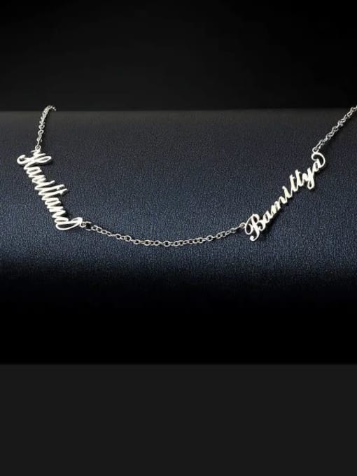 Lian Customized Personalized Two Name Necklace Silver 2