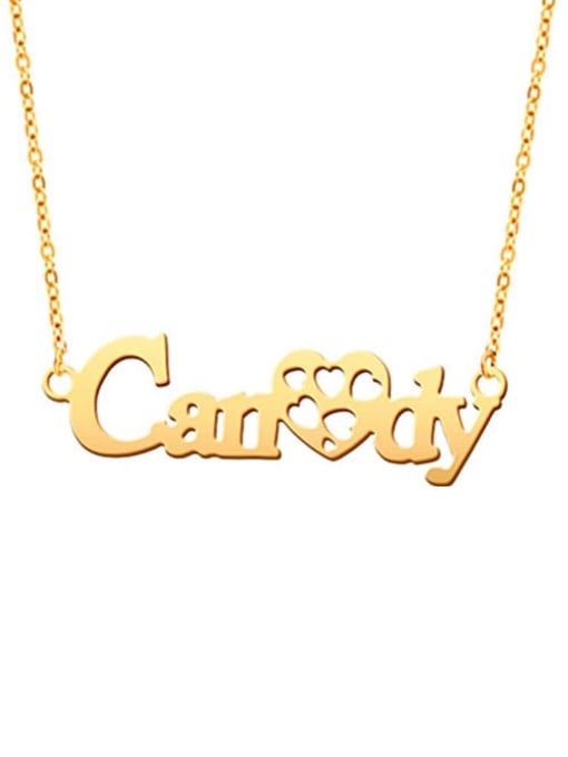 18K Gold Plated Sweet Love Hollow Out Heart personalized  Name Necklace