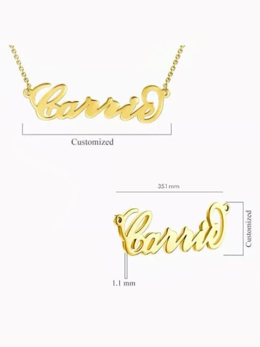 Lian Customize 925 Sterling Silver "Carrie" Style Personalized Name Necklace 3