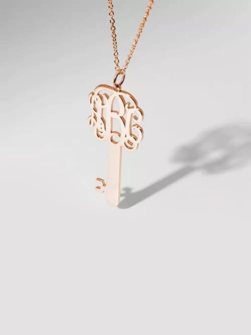 Lian Customize Key Monogram Necklace Silver 2