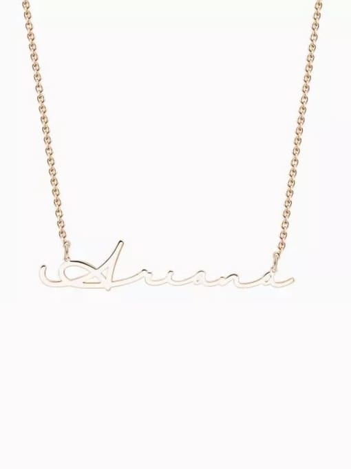 18K Rose Gold Plated Customized Signature Style Name Necklace