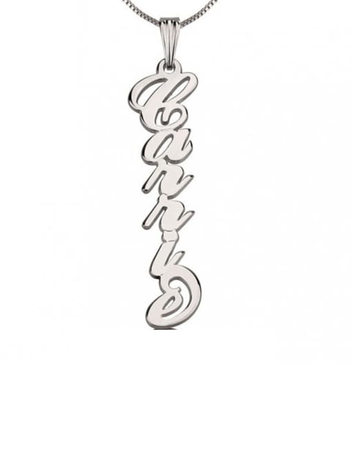18K White Gold Plated Personalized Vertical Name Necklace