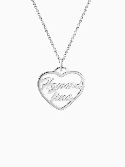 Lian Customized Silver Personalized Heart Two Name Necklace 0