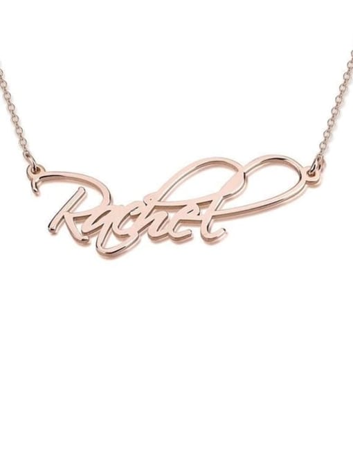 18K Rose Gold Plated Rachel Style Personalized Classic Name Necklace silver