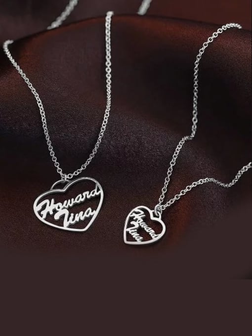 Lian Customized Silver Personalized Heart Two Name Necklace 2