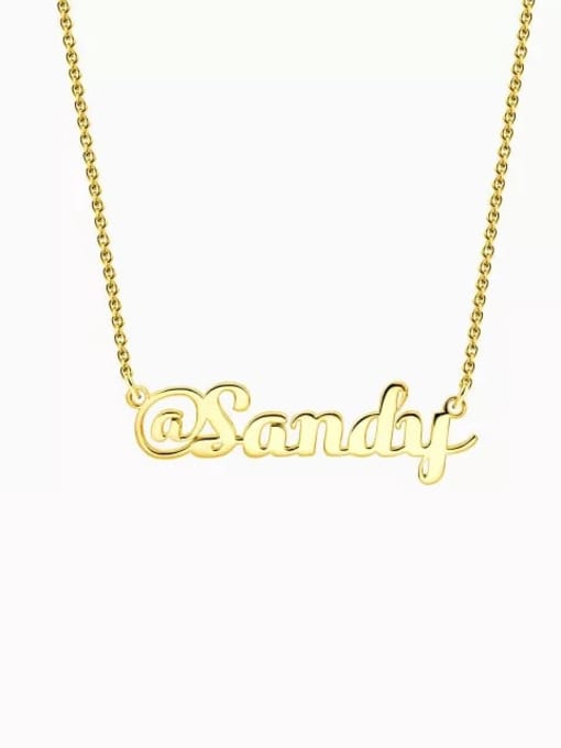 18K Gold Plated Customize Silver "@" Sign Name Necklace