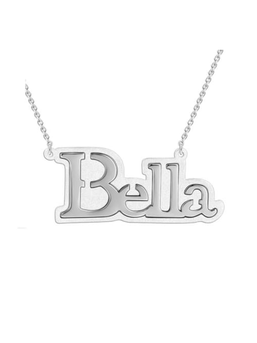 18K White Gold Plated Bella style Silver Name Necklace