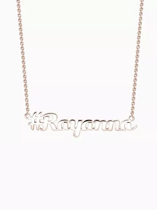 18K Rose Gold Plated Customized Silver Hashtag Name Necklace