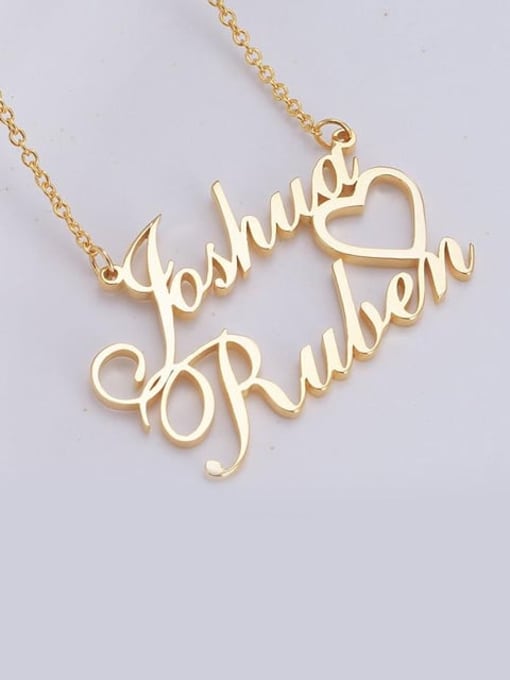 Lian Personalized Double Names Necklace with a Cut Out Heart 2