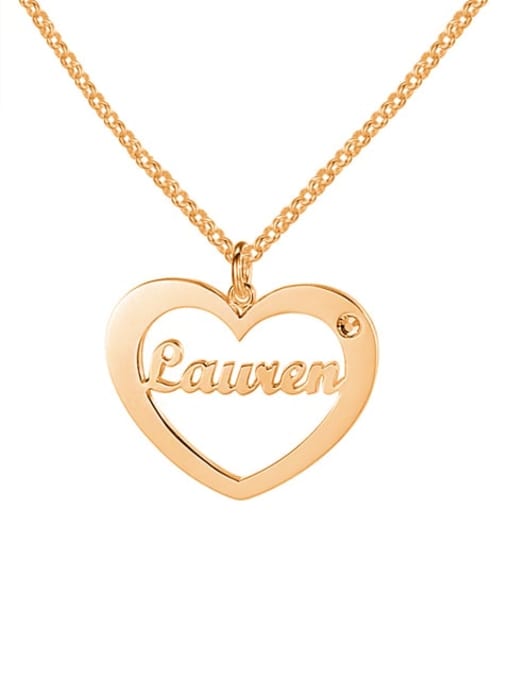 18K Gold Plated Heart Name Necklace With Birthstone