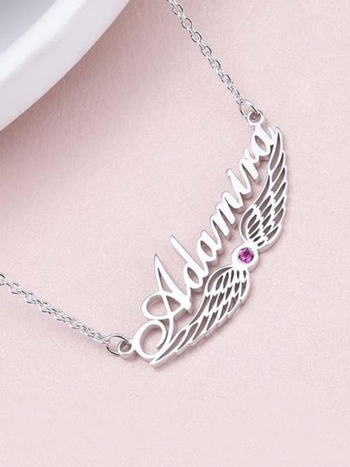 Lian Custom Angel Wing Name Necklace with birthstone 1