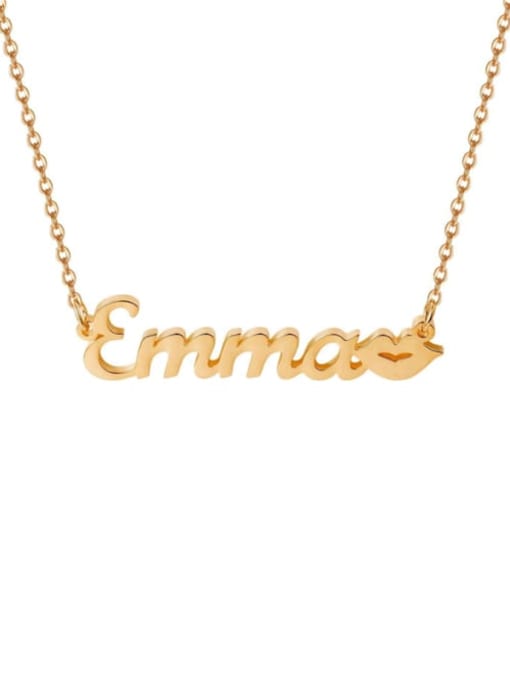 18K Rose Gold Plated Personalized Kiss Name Necklace Silver