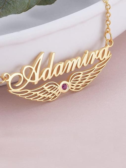 Lian Custom Angel Wing Name Necklace with birthstone 2