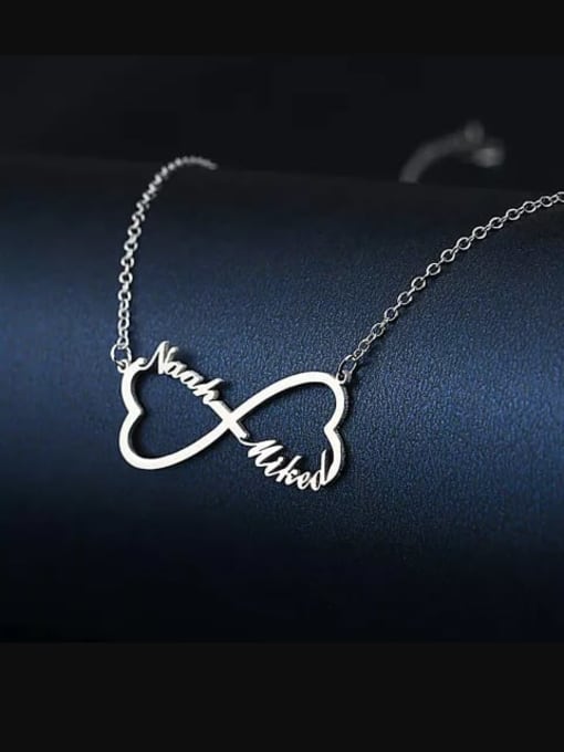 Lian Customized Sliver Heart Infinity Name Necklace 2