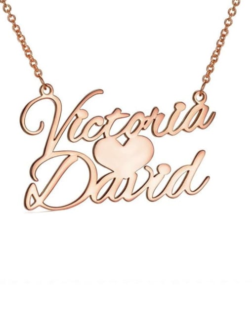 18K Rose Gold Plated Custom Sweet Love Personalized Name Necklace silver