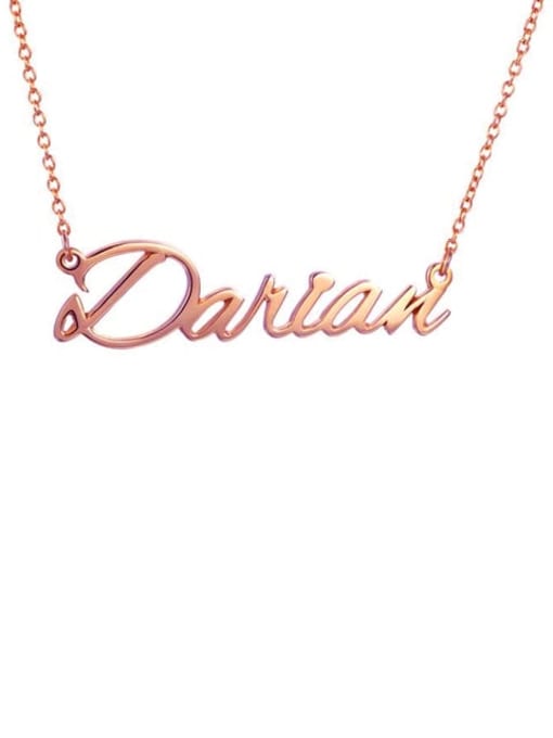 18K Rose Gold Plated Custom Darian style  Name Necklace Silver