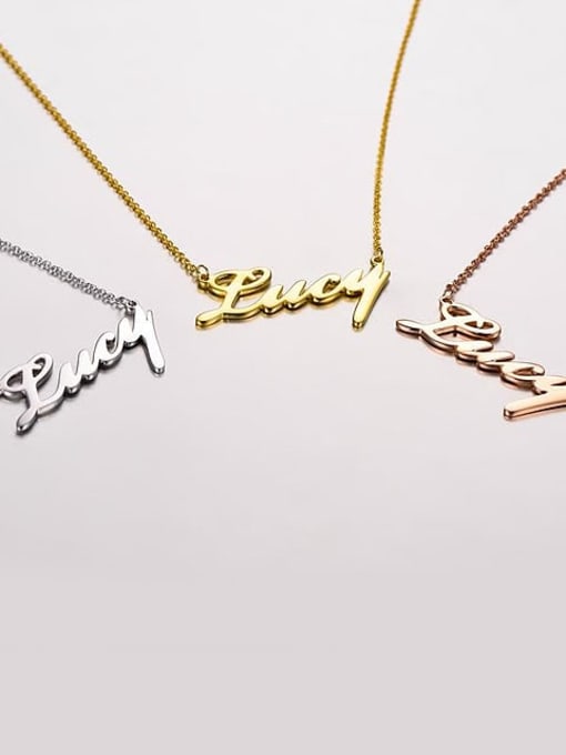 Lian Silver Personalized Classic Name Necklace 2