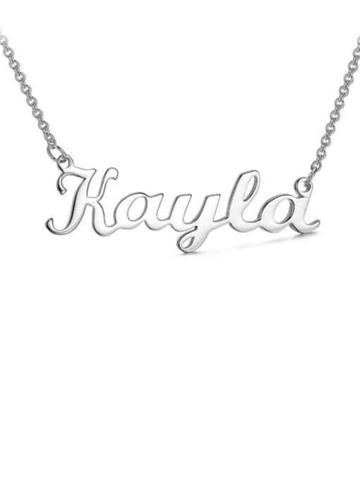 18K White Gold Plated custom Kayla style silver Personalized Name Necklace