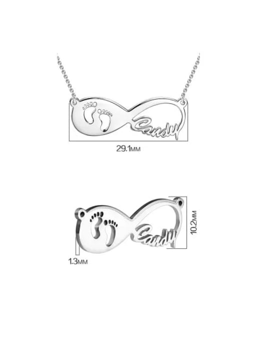Lian Gift For New Mom - Baby Footprint Infinity Name Necklace 2