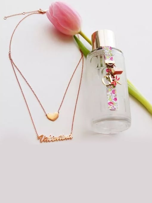 Lian Customized Two Layers Personalized Heart Name Necklace 2