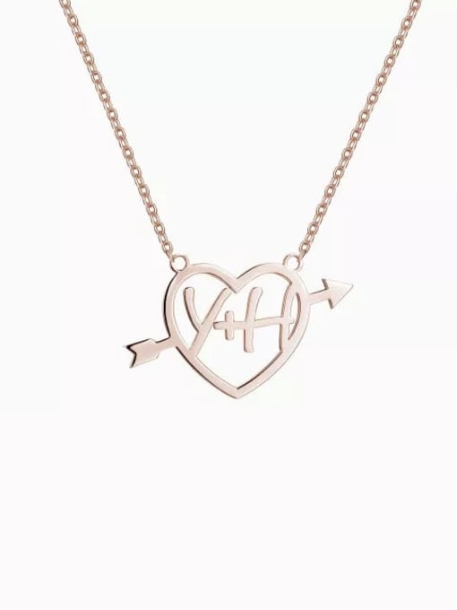 18K Rose Gold Plated Customize  Silver Cupid's Arrow Name Necklace